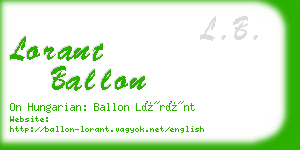 lorant ballon business card